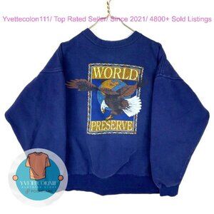 Wildlife Blue Eagle World Reserve sweatshirt shirt royal blue